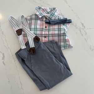 Carters Spring Plaid Set Boy 12months